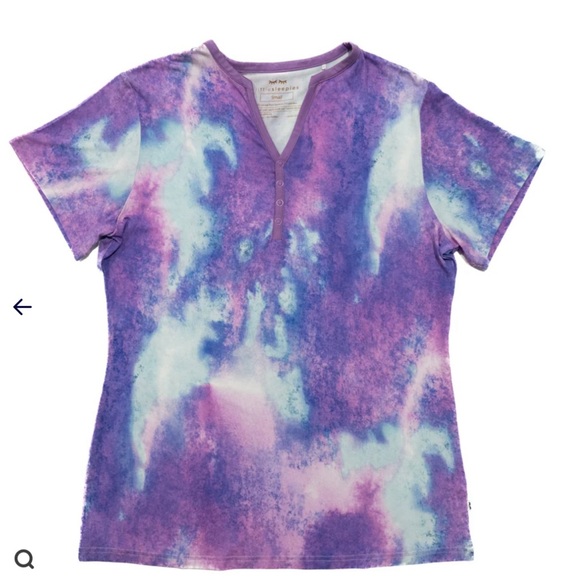 Little Sleepies Purple Watercolor Short Sleeve Pajama Top size XXL - Picture 6 of 7